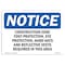 Signmission OSHA Sign, Construction Zone Foot Protection Eye Protection, 10in X 7in Alum, 10" W, 7" H, Landscap OS-NS-A-710-L-10795 - alternate 1